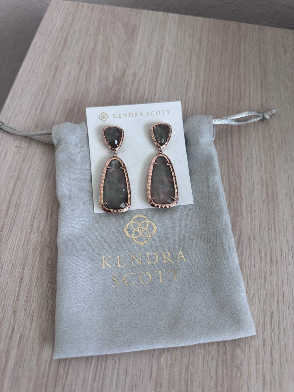 Rare Kendra Scott Daria Earrings in Crystal Gray Illusion. Retired.